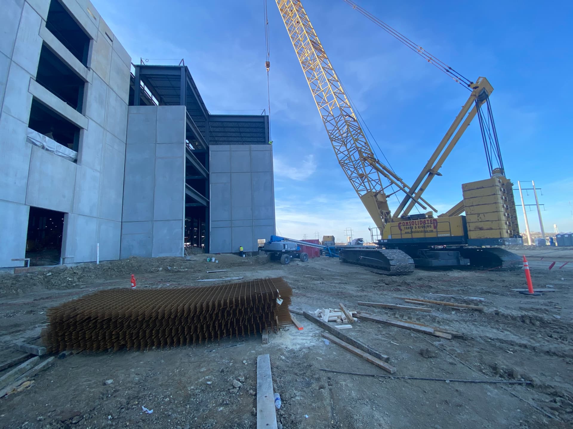 Crane work at a structural jobsite