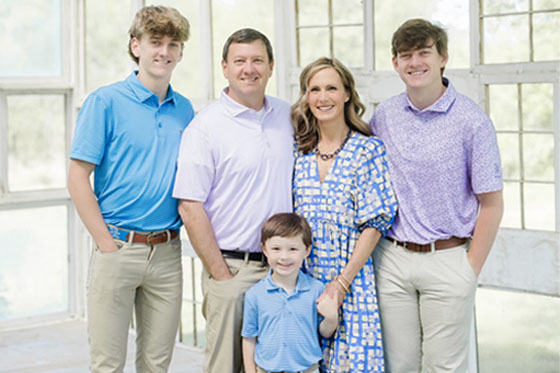 Larry Dotson with his family